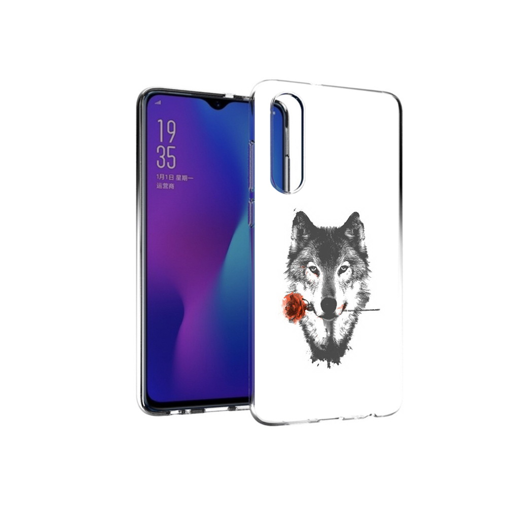 

Чехол MyPads Tocco для Huawei P30 волк с розой, Прозрачный, Tocco