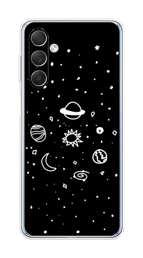

Чехол на Samsung Galaxy M54 "Дудл солнечной системы", Бежевый;серый, 2108250-2