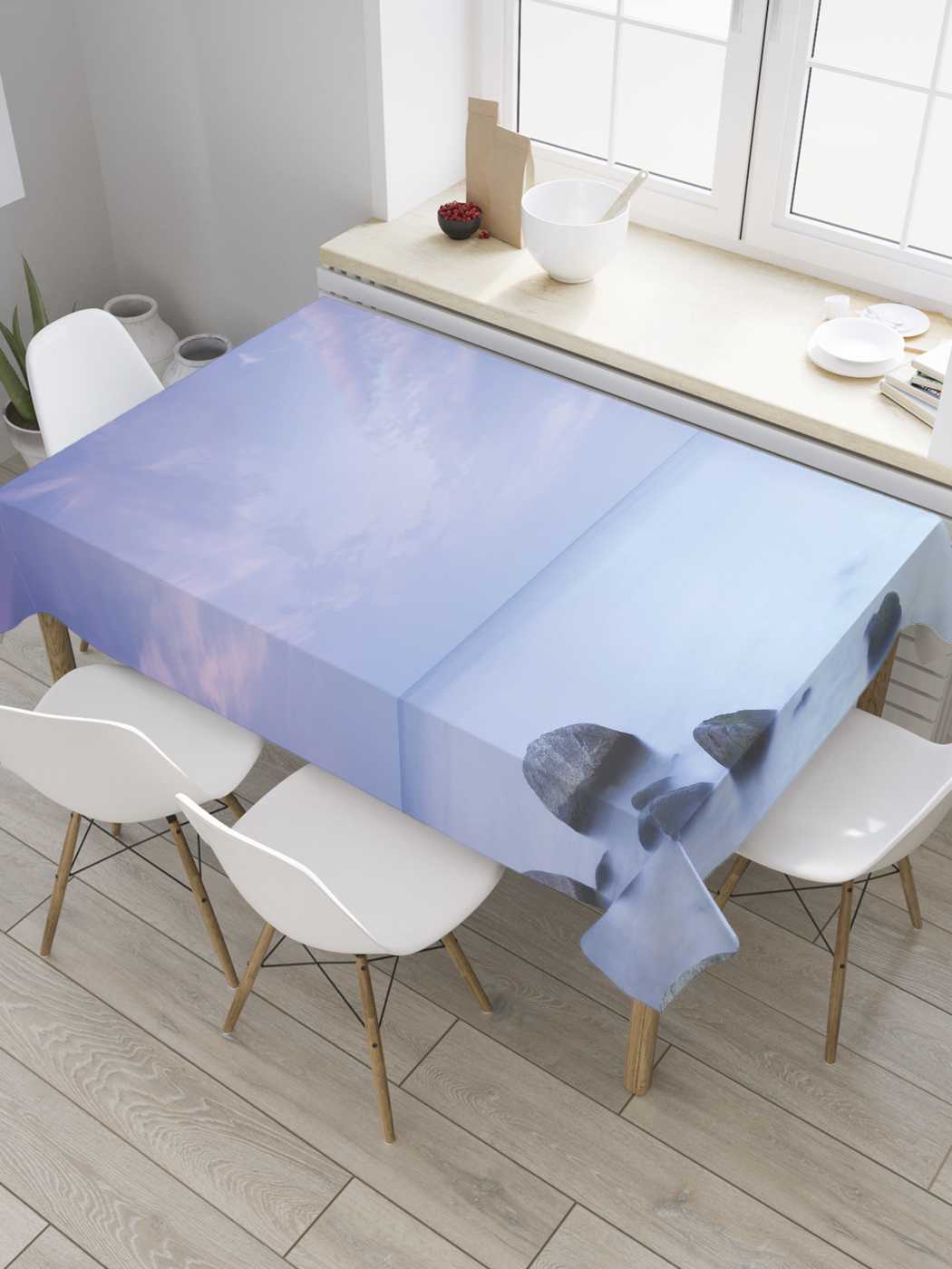 

Скатерть прямоугольная JoyArty "Успокаивающий пейзаж" из оксфорда, 180x145 см, Синий, Успокаивающий пейзаж