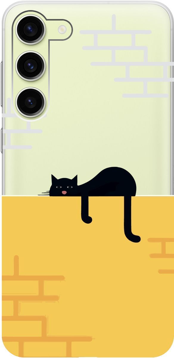 

Чехол на Samsung Galaxy S23+ с 3D принтом "Lazy Cat" прозрачный, Прозрачный;желтый, 158388