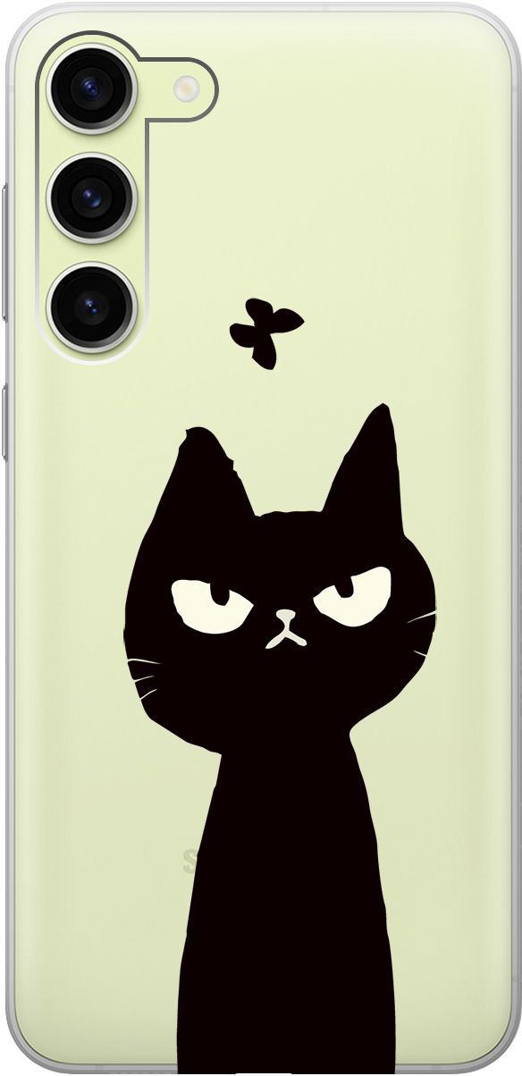 

Чехол на Samsung Galaxy S23+ с 3D принтом "Disgruntled Cat" прозрачный, Прозрачный;черный, 158388