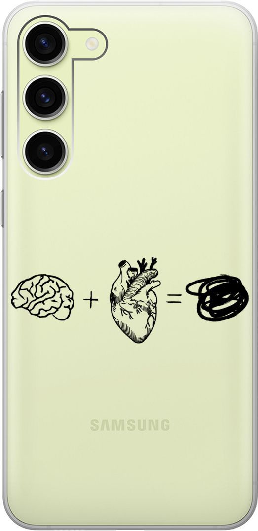 

Чехол на Samsung Galaxy S23+ с 3D принтом "Brain Plus Heart" прозрачный, Прозрачный;черный, 158388