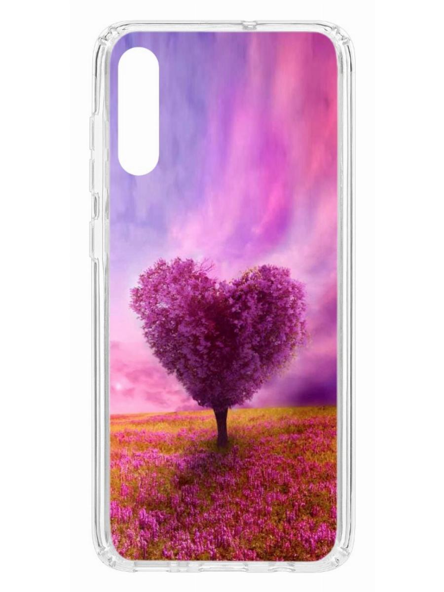 

Чехол на Samsung Galaxy A70 2019 Kruche Print Pink heart, Прозрачный;зеленый;розовый;фиолетовый