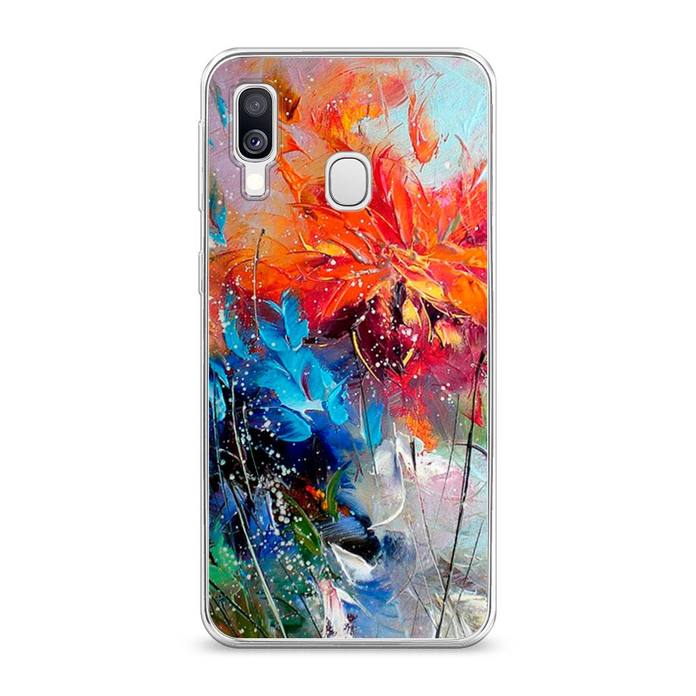 

Чехол на Samsung Galaxy A40 "Абстрактные цветы", Оранжевый;синий, 28050-4