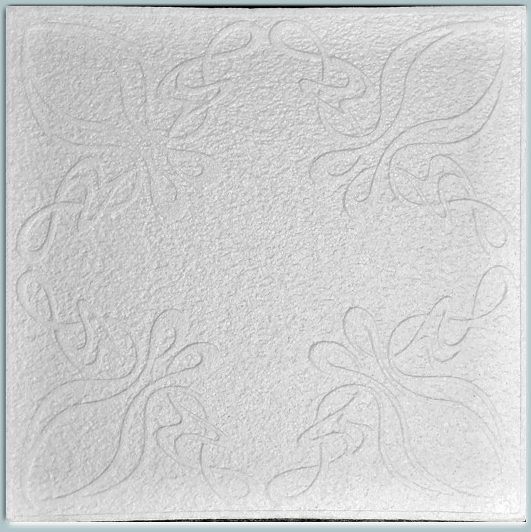 плитка потолочная бесшовная полистирол белая формат веер 50 x 50 см 2 м² Потолочная плитка Формат 