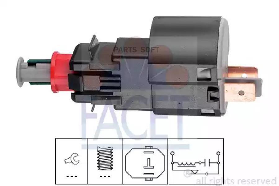 Датчик Включения Стоп-Сигнала Facet арт 71162 3250₽