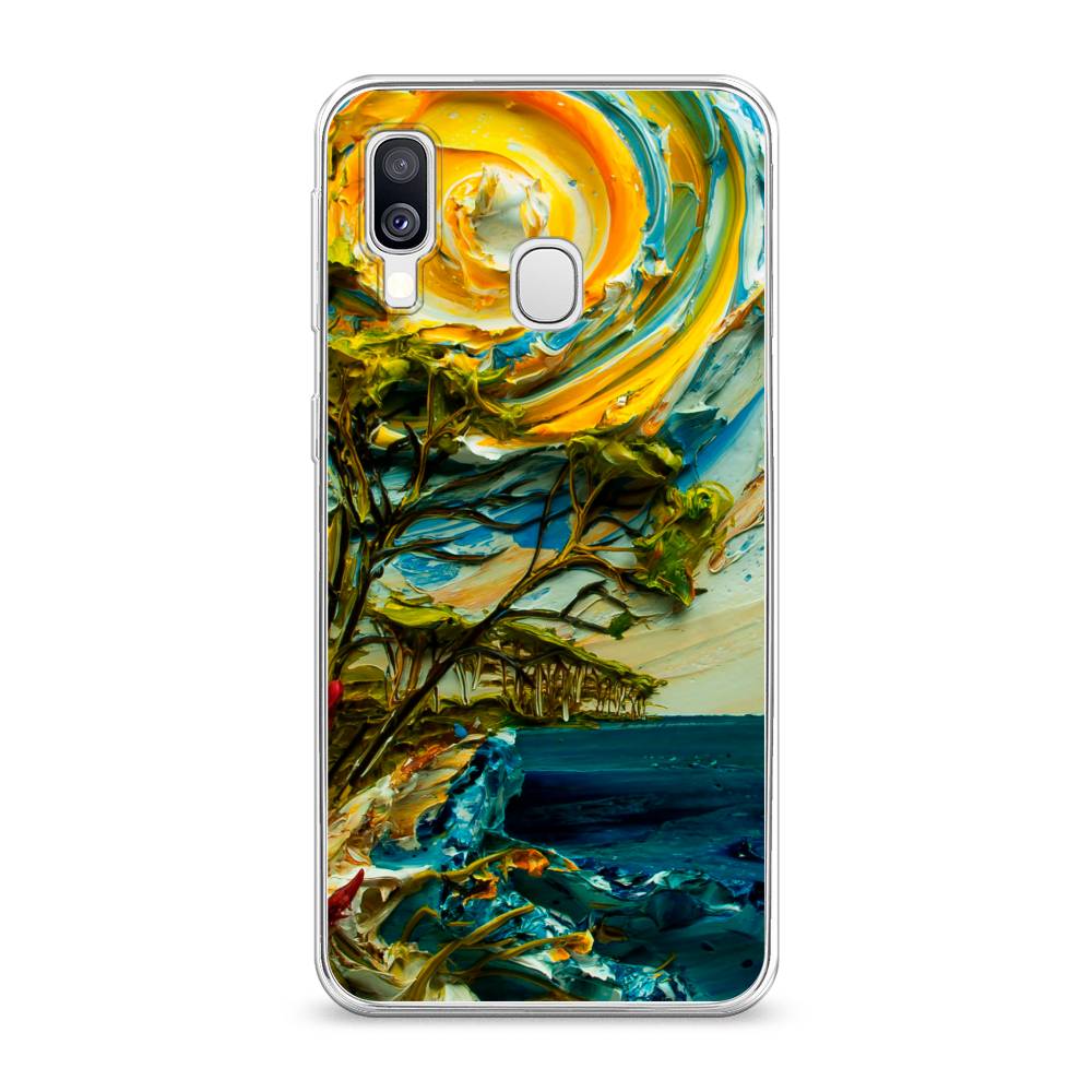 

Чехол на Samsung Galaxy A40 "Солнце живопись", Желтый;синий, 28050-4