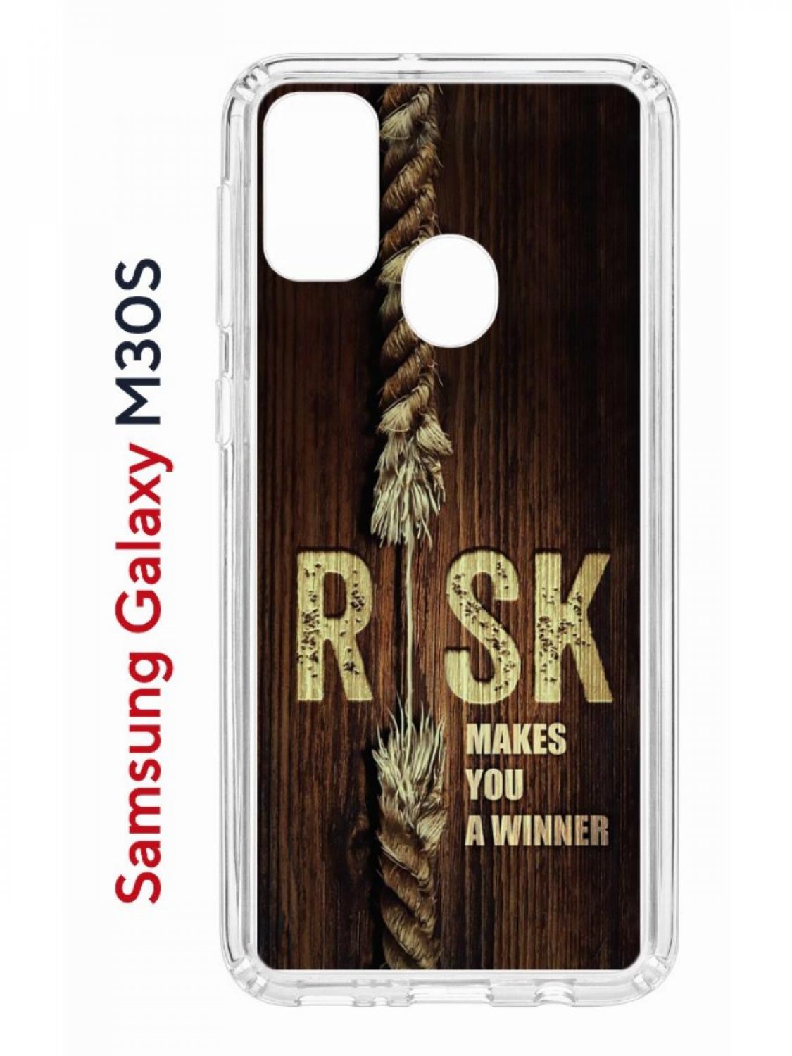 Чехол на Samsung M30S/M21 Kruche Print Risk,противоударный бампер,с защитой камеры