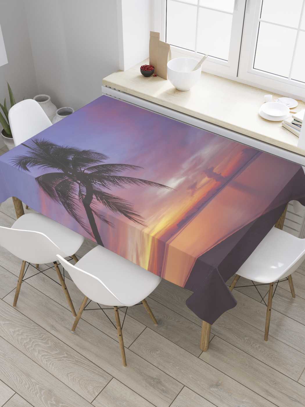 

Скатерть прямоугольная JoyArty "Утро на Карибах" из оксфорда, 180x145 см, Серый, Утро на Карибах