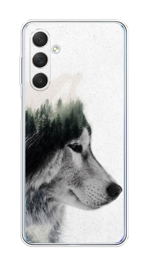

Чехол на Samsung Galaxy M54 "Волк лес", Серый;белый, 2108250-1