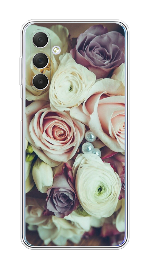 

Чехол на Samsung Galaxy M54 "Свадебный букет", Белый;фиолетовый, 2108250-2