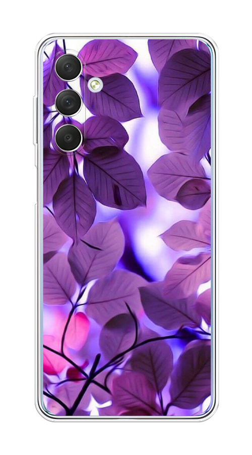 

Чехол на Samsung Galaxy M54 "Сиреневые листики", Фиолетовый;голубой, 2108250-2