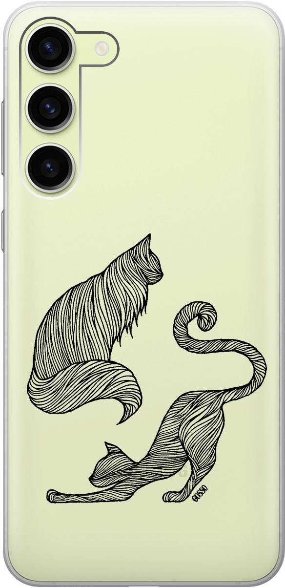 

Чехол на Samsung Galaxy S23+ с 3D принтом "Lazy Cats" прозрачный, Прозрачный;серый, 158387
