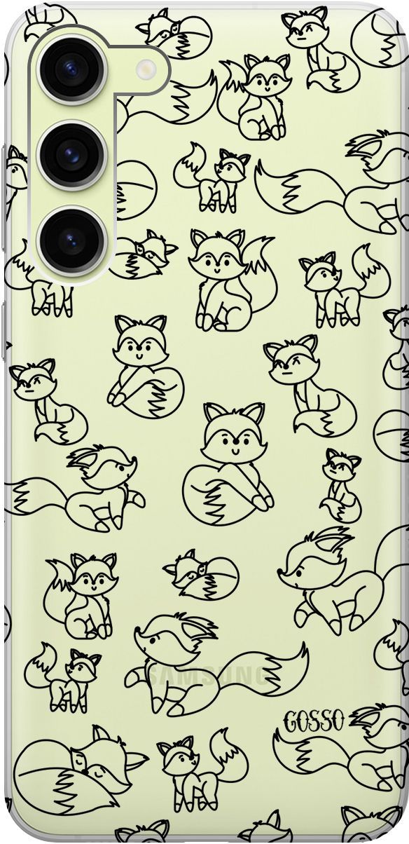 

Чехол на Samsung Galaxy S23+ с 3D принтом "Funny Foxes" прозрачный, Прозрачный;черный, 158387