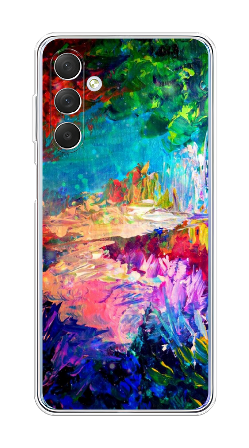 

Чехол на Samsung Galaxy M54 "Лес-гуашь", Синий;розовый;зеленый, 2108250-4