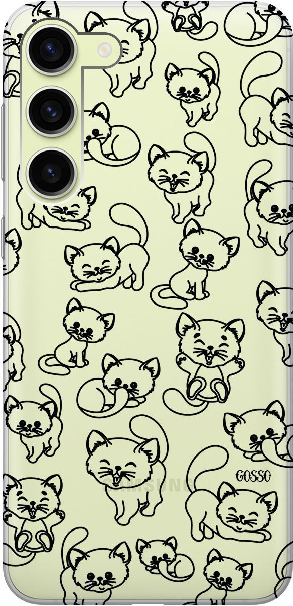 

Чехол на Samsung Galaxy S23+ с 3D принтом "Cute Kitties" прозрачный, Прозрачный;черный, 158387