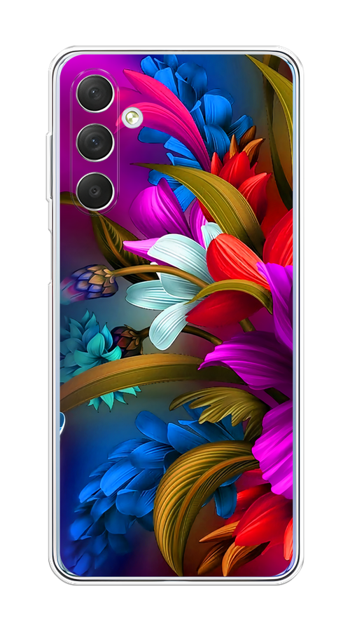 

Чехол на Samsung Galaxy M54 "Фантастические цветы", Фиолетовый;красный;синий, 2108250-2