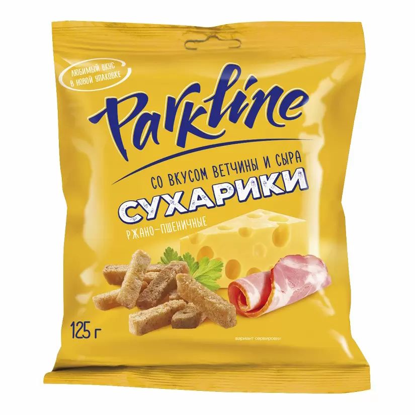 

Сухарики ржано-пшеничные Parkline со вкусом ветчины и сыра 100 г