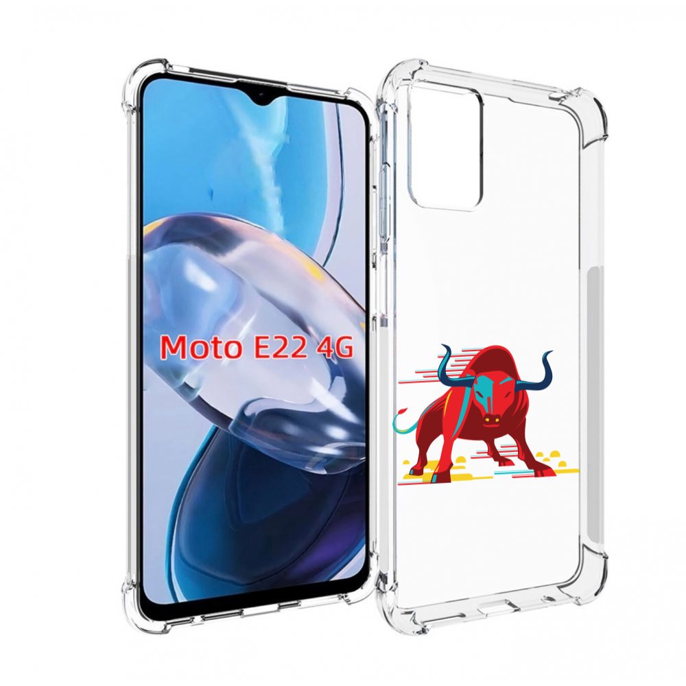 

Чехол MyPads Красный-бык для Motorola Moto E22 4G / E22i 4G, Прозрачный, Tocco