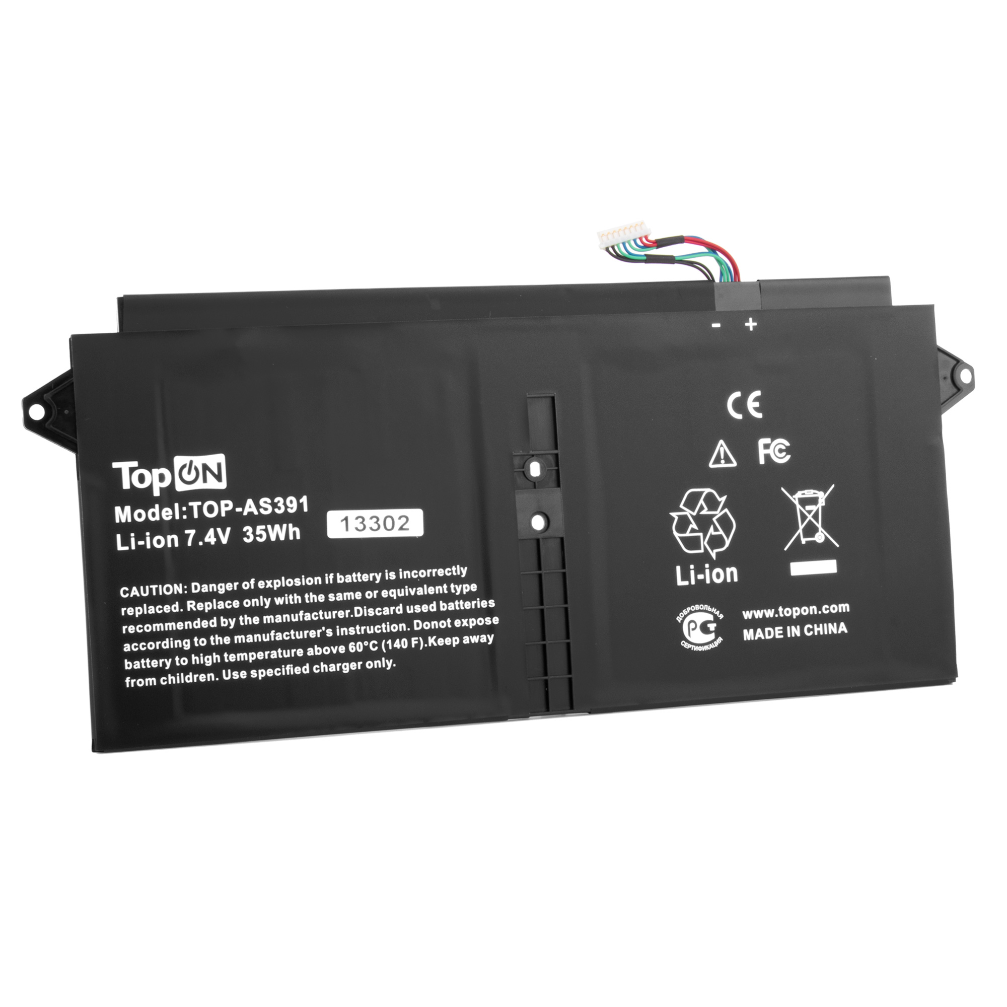 

Аккумулятор для ноутбука Acer Aspire S7-391 7.4V 4680mAh 35Wh (TOP-AS391), TOP-AS391