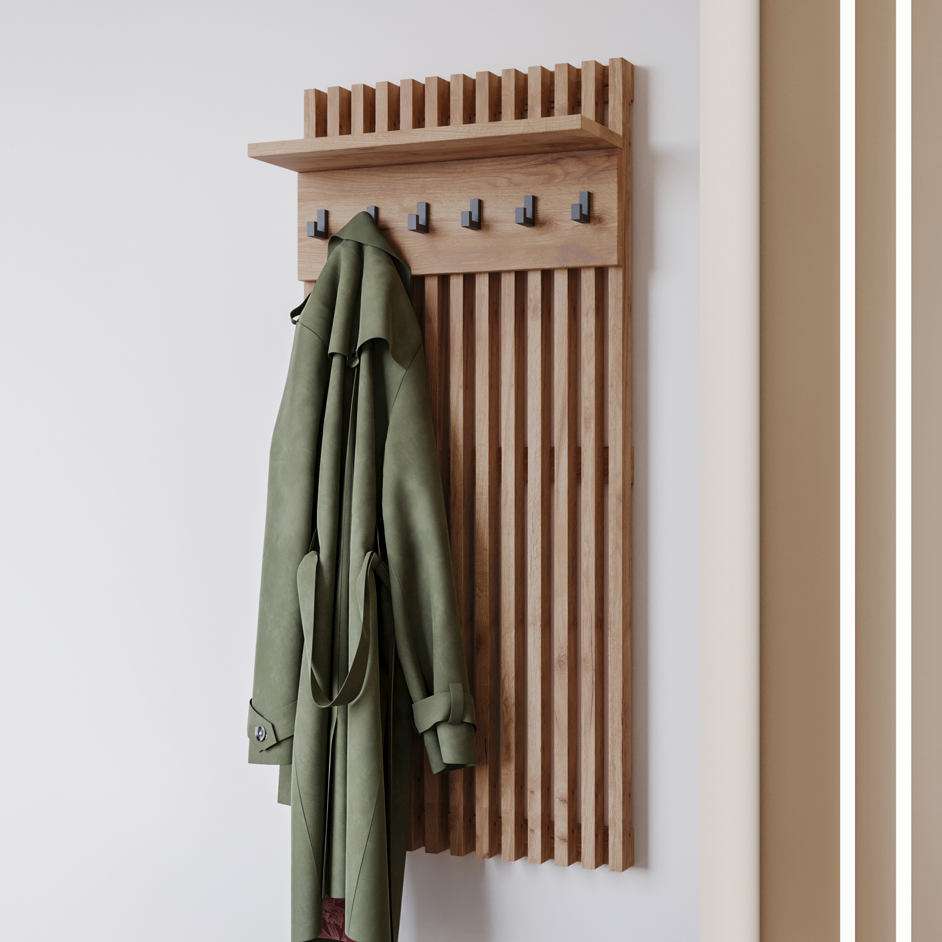 

Вешалка настенная Стиль Плюс 1 Дуб крафт золотой 47x40x105 см, Стиль Плюс 1