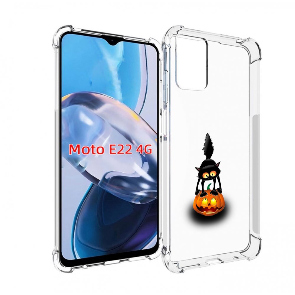 

Чехол MyPads Котик с тыквой для Motorola Moto E22 4G / E22i 4G, Прозрачный, Tocco