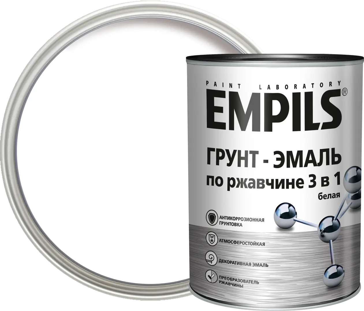 Грунт-эмаль по ржавчине 3 в 1 Empils PL цвет белый 0.9 кг аэрозольный алкидный грунт rayday
