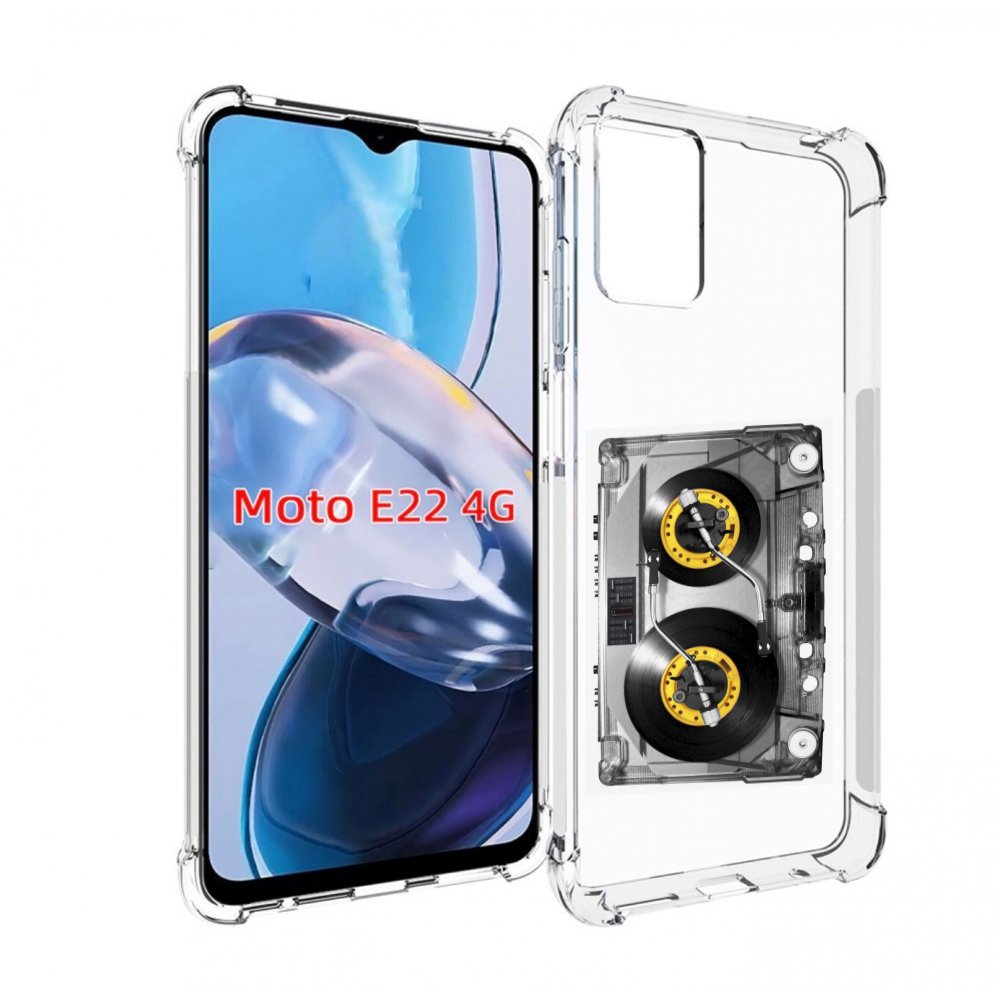 

Чехол MyPads Кассета музыкальная для Motorola Moto E22 4G / E22i 4G, Прозрачный, Tocco