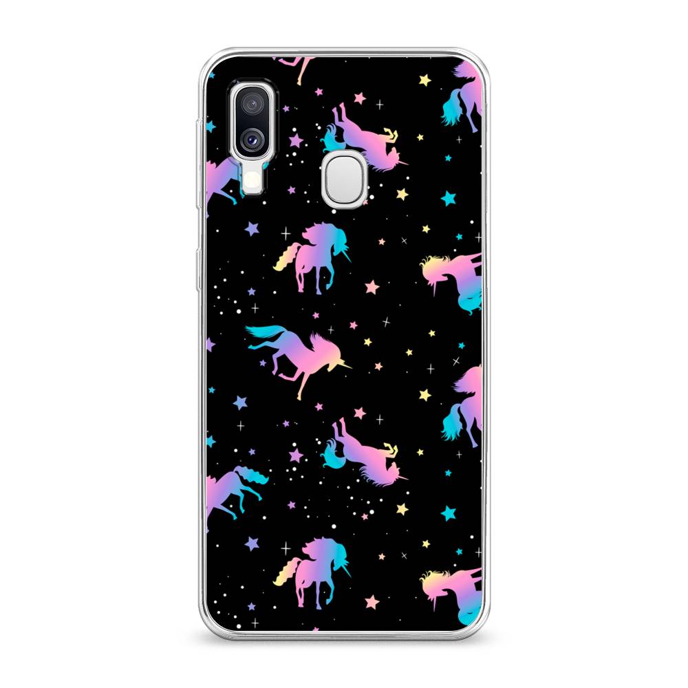 

Чехол на Samsung Galaxy A40 "Единороги градиент", Черный;розовый;голубой, 28050-1
