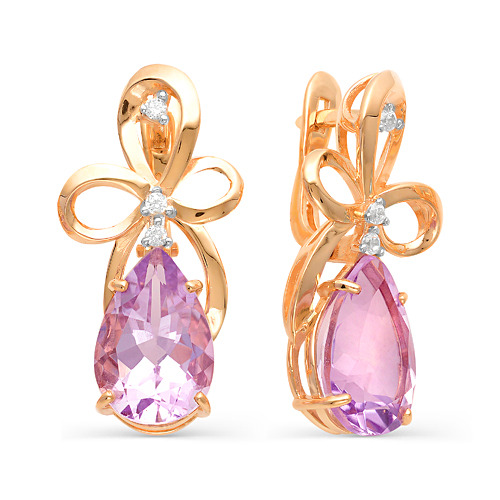 

Серьги из красного золота Magic Stones 02-1-013-48, александрит\ фианит, 02-1-013-48