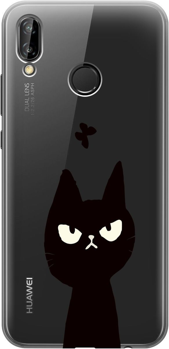 

Чехол на Huawei P20 Lite/Nova 3e "Disgruntled Cat" прозрачный, 5251