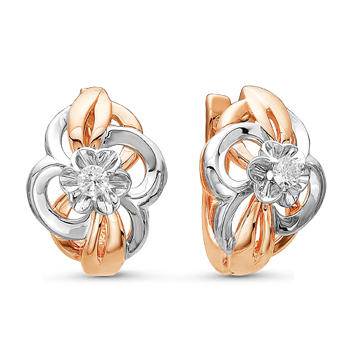 

Серьги из красного золота Бриллианты Костромы 02-1524, бриллиант, 02-1524