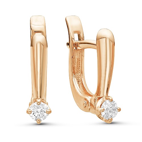 

Серьги из красного золота Бриллианты Костромы 02-1198, бриллиант, 02-1198