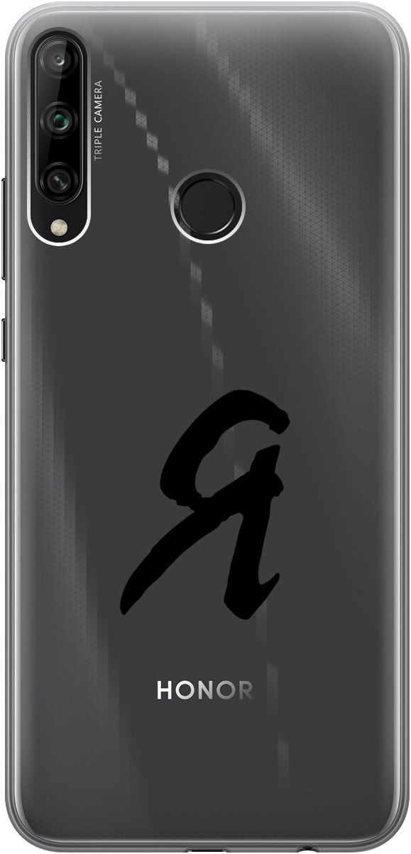 

Чехол на Honor 9C/Huawei P40 Lite E "I" прозрачный, Прозрачный;черный, 5264
