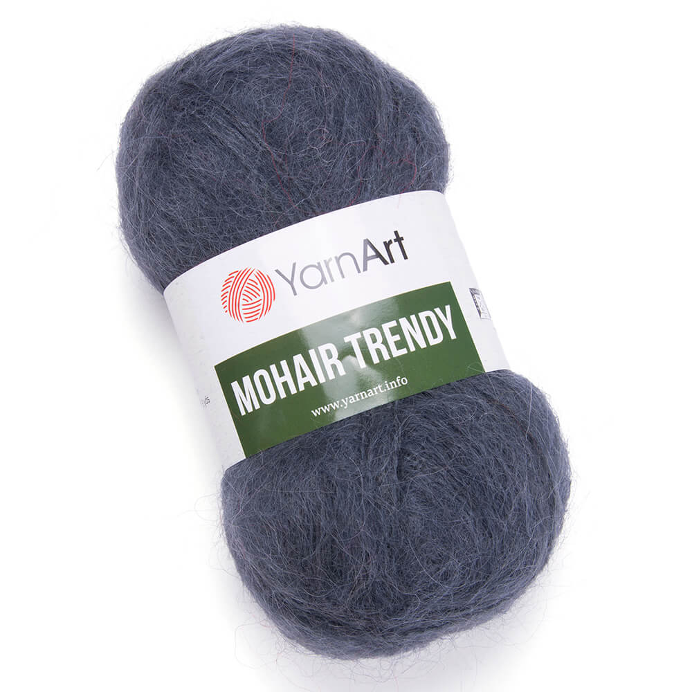 фото Пряжа yarnart mohair trendy 100г, 220м, мохер, акрил, 118 сине-серый, 5 мотков