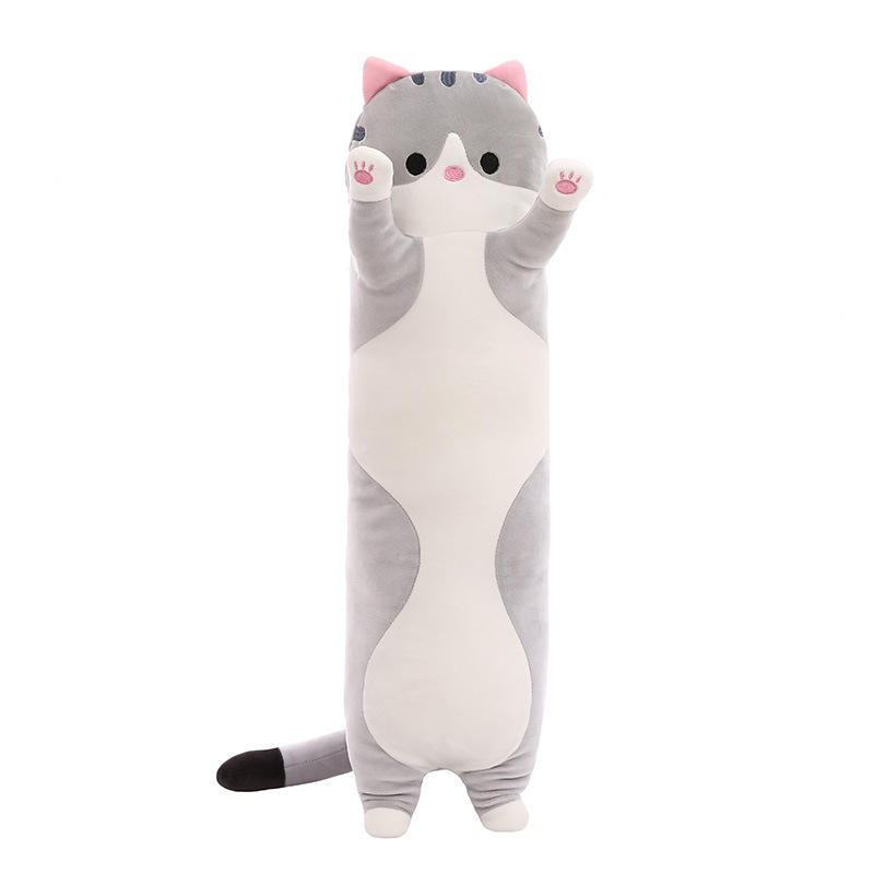 Мягкая игрушка подушка обнимашка YoSocks длинный кот Серый_батон_130