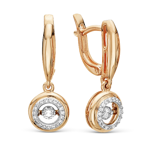 

Серьги из красного золота Бриллианты Костромы 02-2050, бриллиант, 02-2050