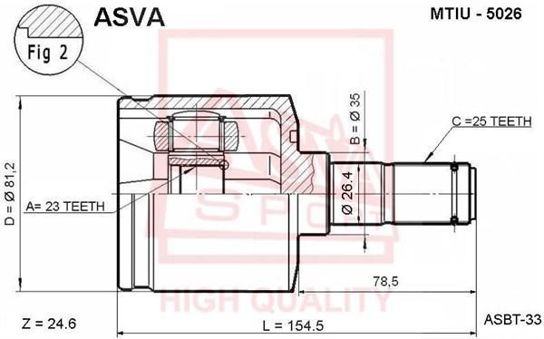 

Шрус ASVA MTIU5026