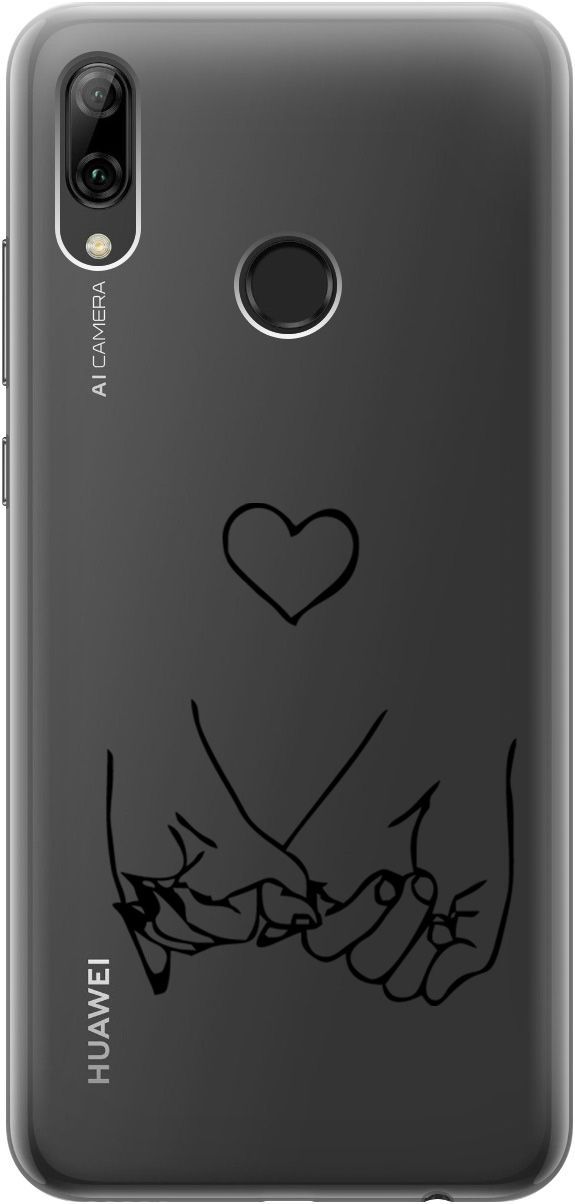 

Чехол на Honor 10 Lite/Huawei P Smart (2019) "Lovers Hands" прозрачный, Прозрачный;черный, 5242