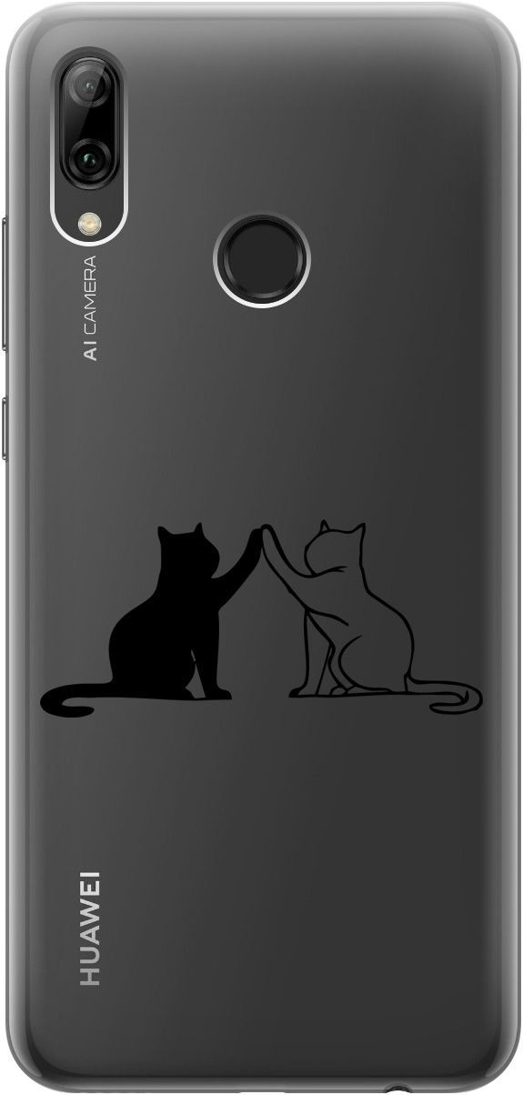 

Чехол на Honor 10 Lite/Huawei P Smart (2019) "Cats" прозрачный, Прозрачный;черный, 5242