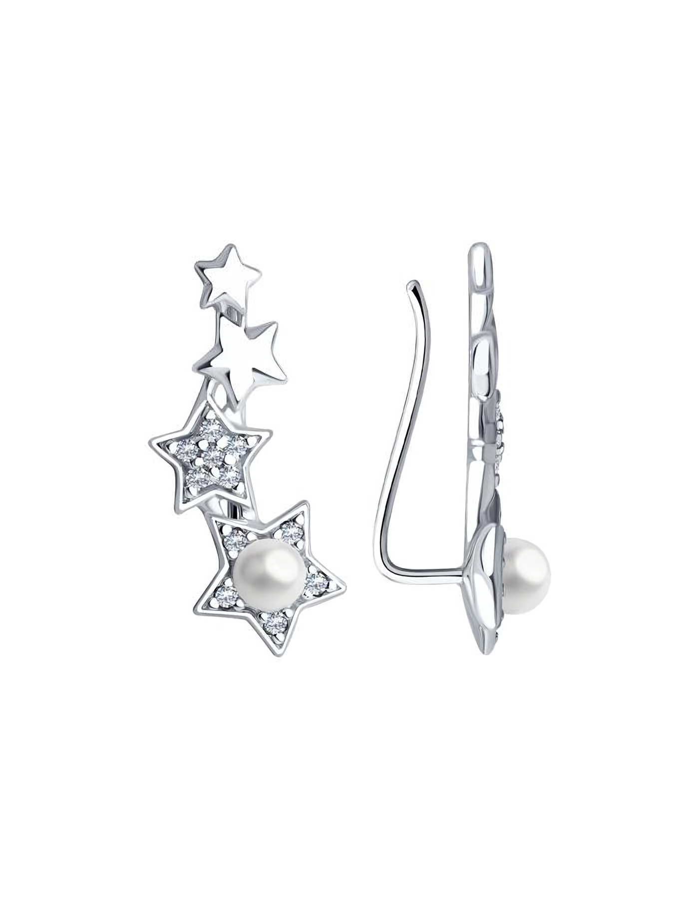 

Серьги клаймберы из серебра TEO MAORI 894022673, жемчуг культивированный, 894022673