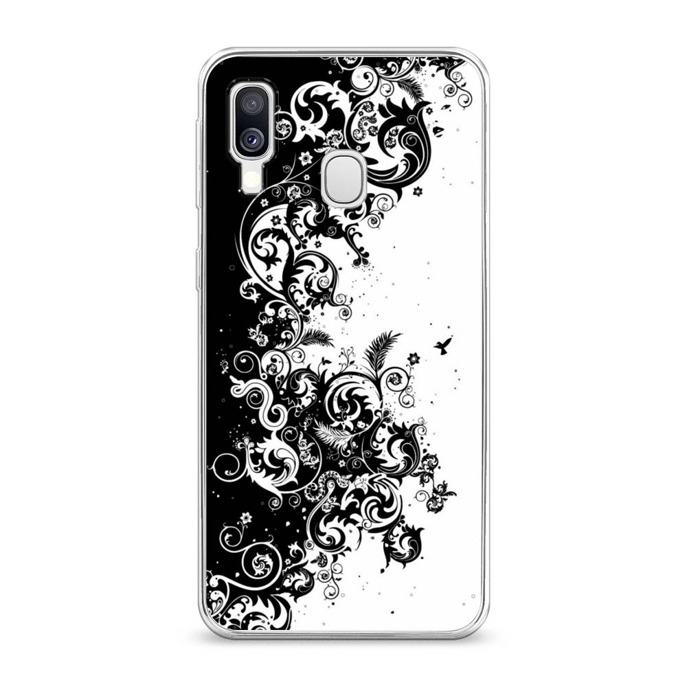 

Чехол на Samsung Galaxy A40 "Черно белый узор", Белый;черный;серый, 28050-3