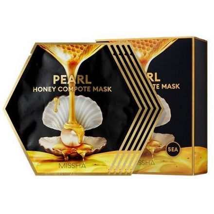 

Missha Pearl Honey Compote Mask 27 г Концентрированная тканевая маска для лица, 5 шт