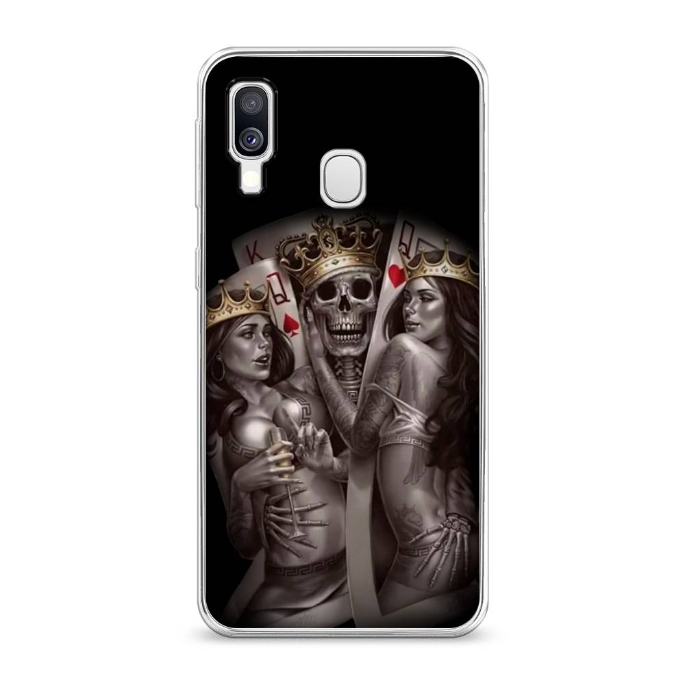 

Чехол на Samsung Galaxy A40 "Карты король и королевы", Серый;желтый, 28050-6