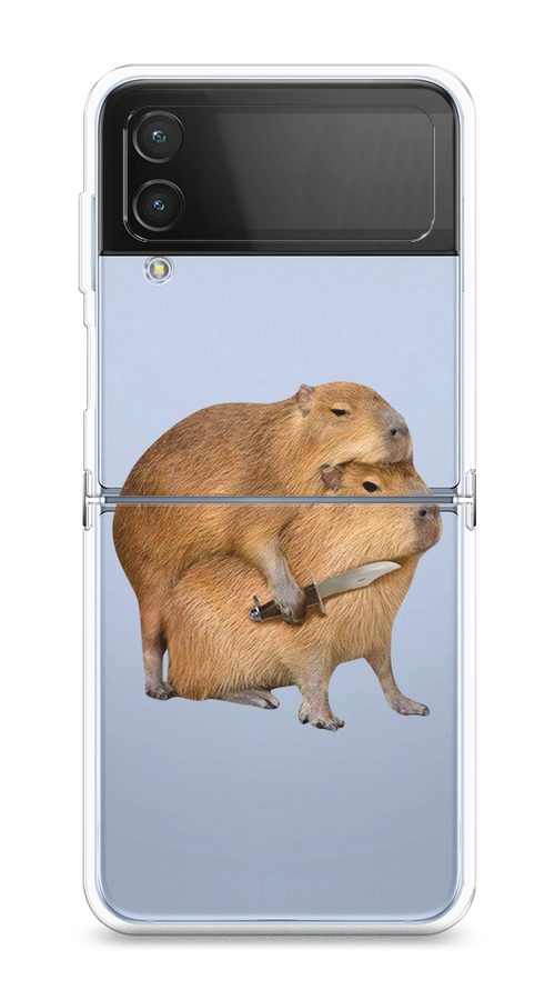 

Чехол на Samsung Galaxy Z Flip 4 "Капибара с ножом", Бежевый, 2106650-1