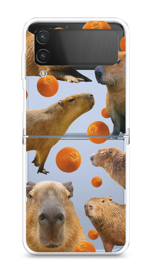 

Чехол на Samsung Galaxy Z Flip 4 "Капибара и апельсины", Бежевый;оранжевый, 2106650-1