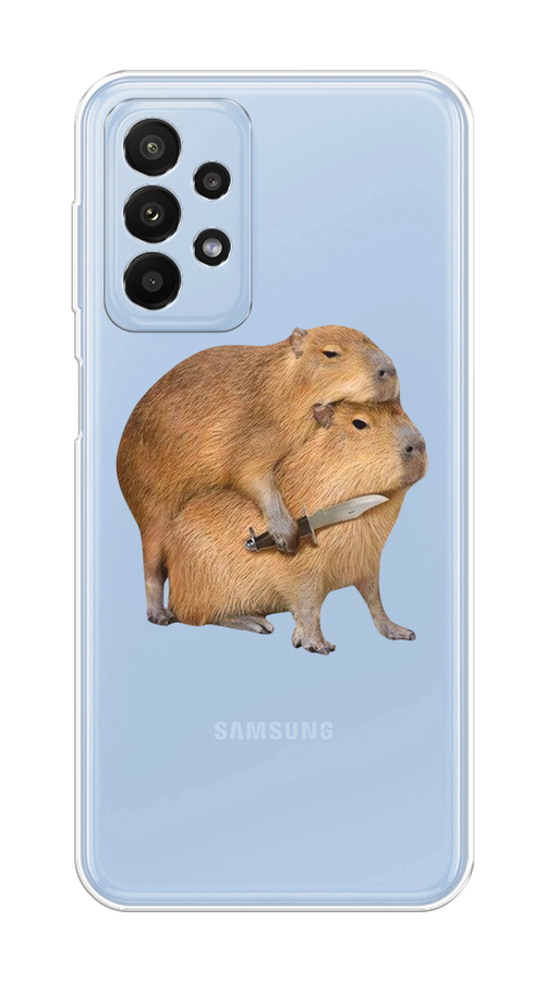 

Чехол на Samsung Galaxy A23 "Капибара с ножом", Бежевый, 2105050-1