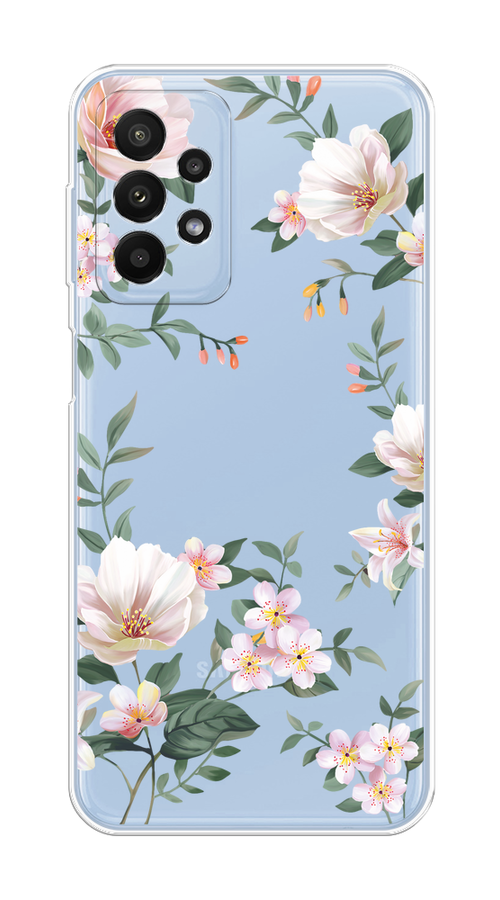 

Чехол на Samsung Galaxy A23 "Beautiful white flowers", Бежевый;зеленый, 2105050-1