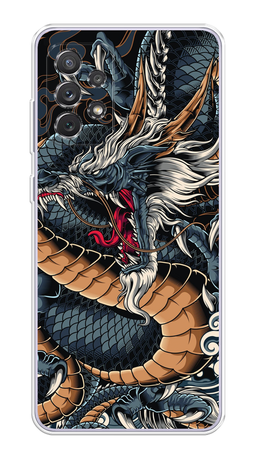 

Чехол на Samsung Galaxy A73 "Japanese Dragon", Коричневый;черный;синий, 2104650-1