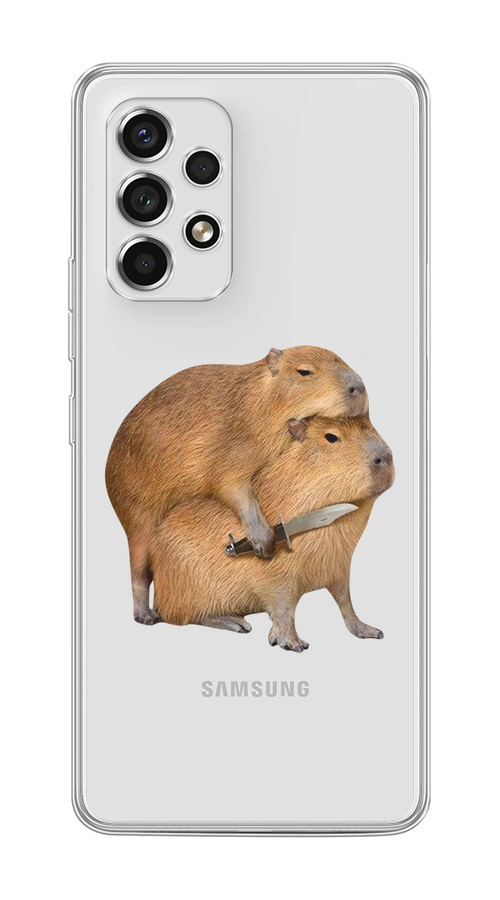 

Чехол на Samsung Galaxy A53 5G "Капибара с ножом", Бежевый, 2104550-1